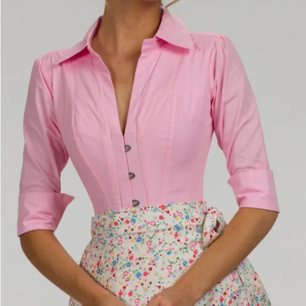 Corset Story Pink Cotton Corset Shirt